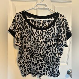 B Starlet Leopard Print Boutique Blouse Top